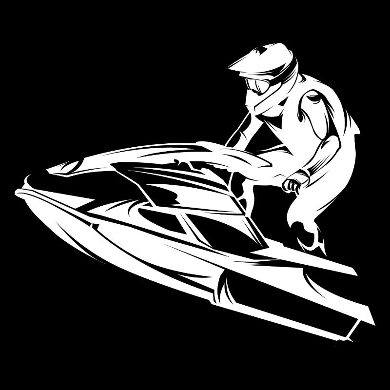 Fast-paced jet ski in silhouette