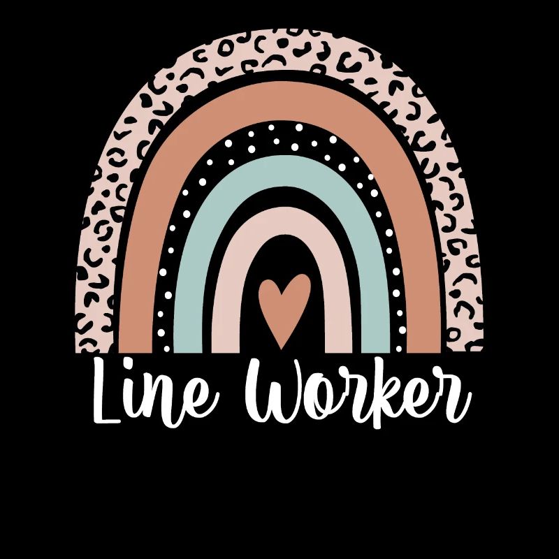 Line Worker Rainbow Leopard Funny Line Worker