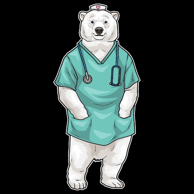 Eisbär Krankenschwester Stethoskop