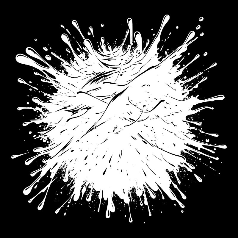 Oil drops that splash on the surface