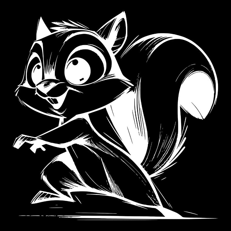 Mignon bébé écureuil dessin au crayon