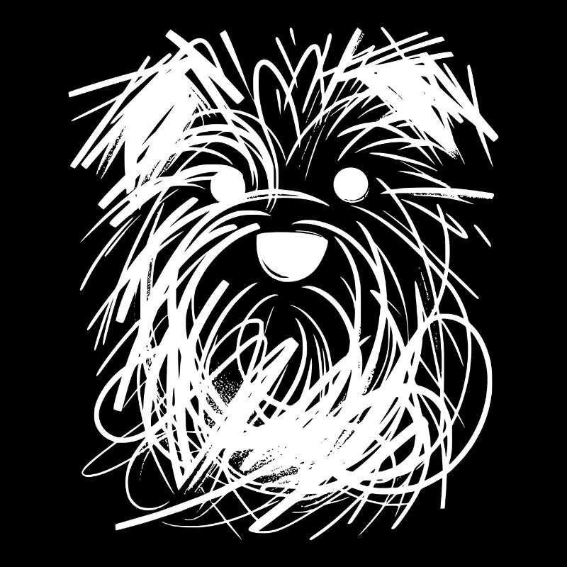 Creative Dog Portrait with Chaotic Lines