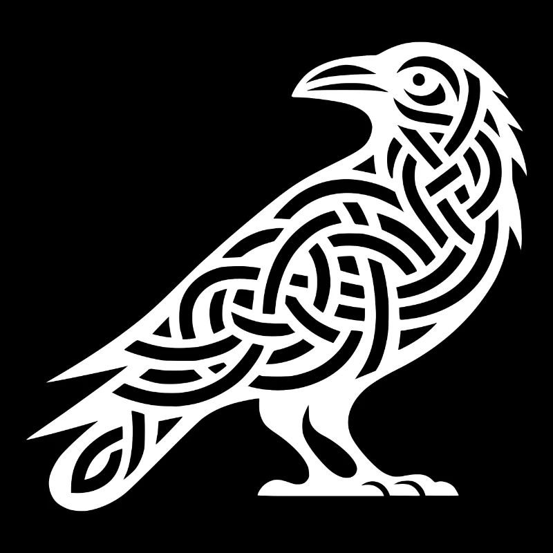 Mysterious Raven Bird in Celtic Style