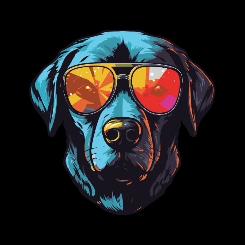Labrador Hund Kopf Cool