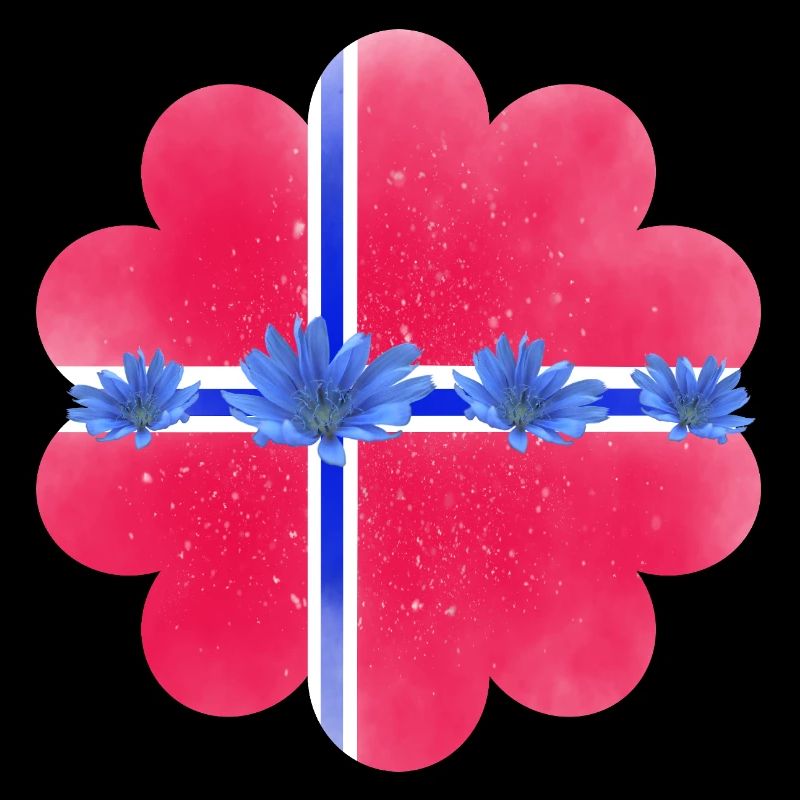 Norvège Fleurs Norvège Drapeau de la Norvège Chicorée