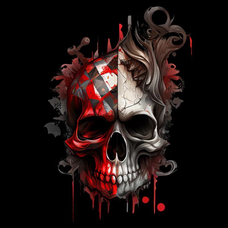 Splash multicolor skull. poker face