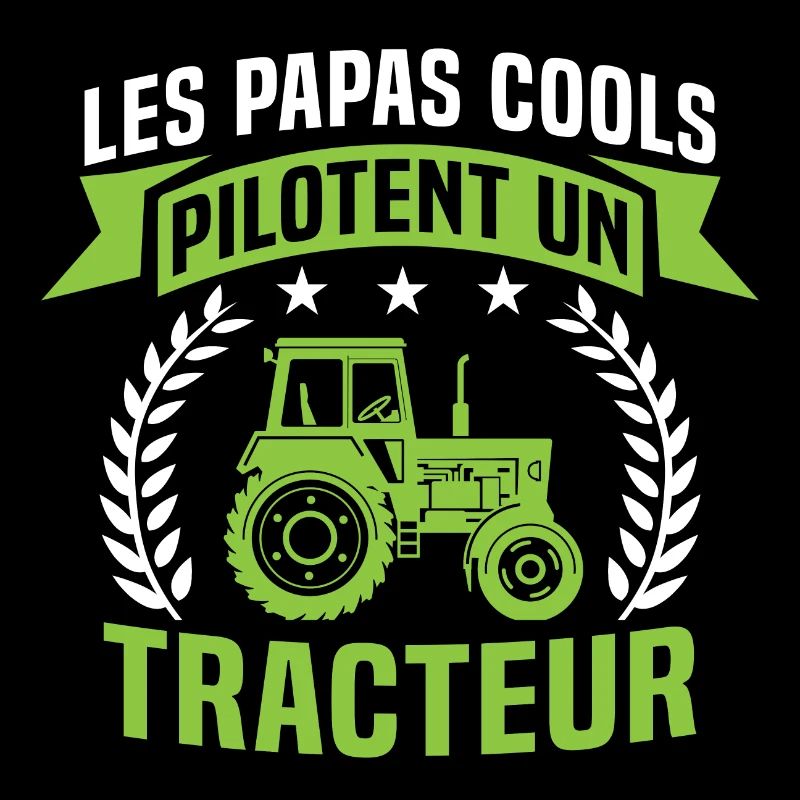 Les Papas Cools Pilotent Un Tracteur
