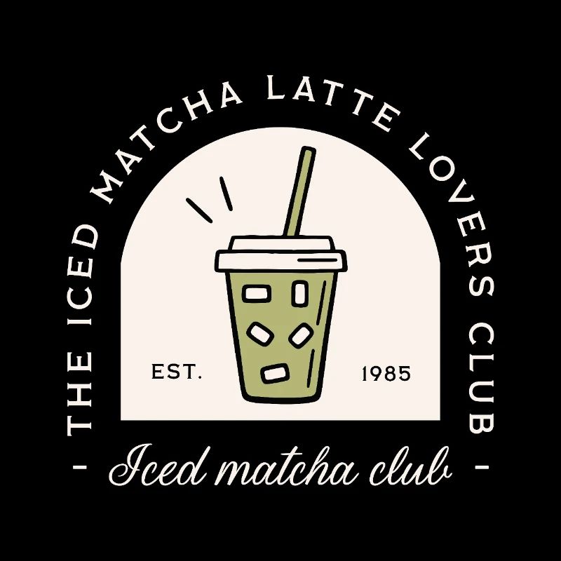 Iced Matcha Latte japanisches Getränk Humor