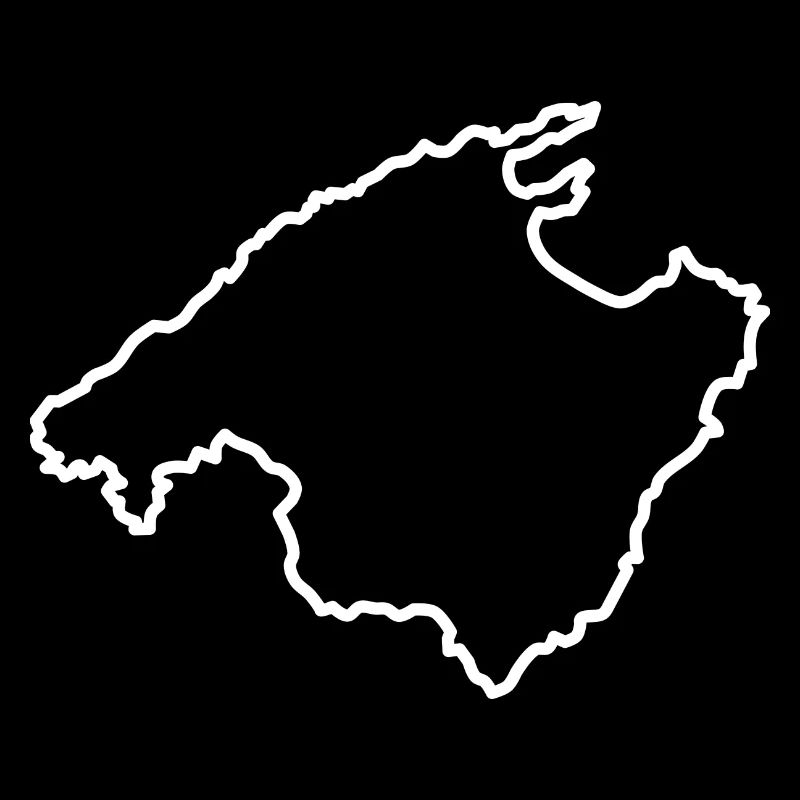 Majorque - Contour de l’île (blanc)