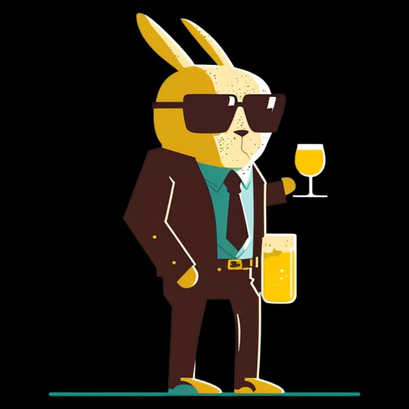 Cooler Osterhase mit Bier