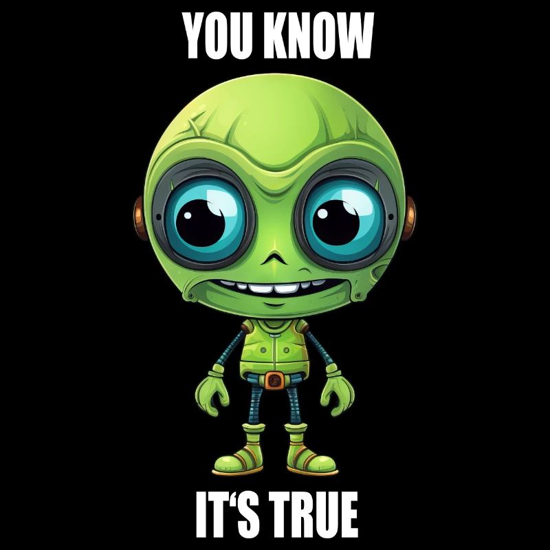 Green Alien Cyborg Head with Teeth - "You Know It