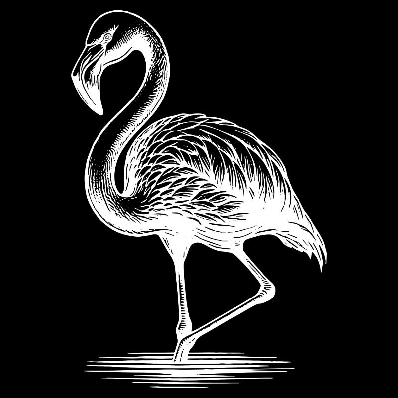 Flamant rose élégant debout sur une jambe