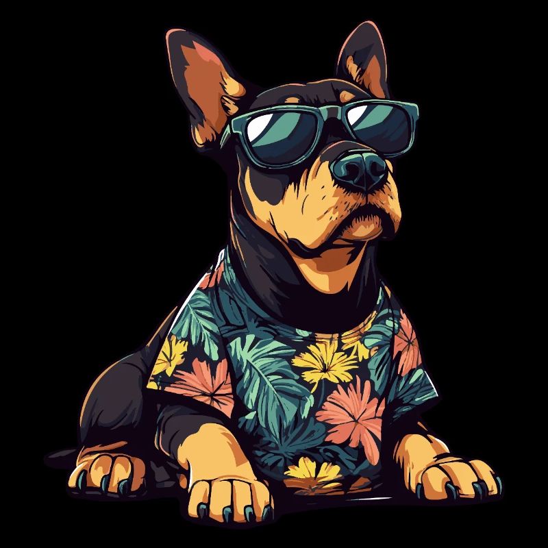 Dobermann Hund Cool Sommer