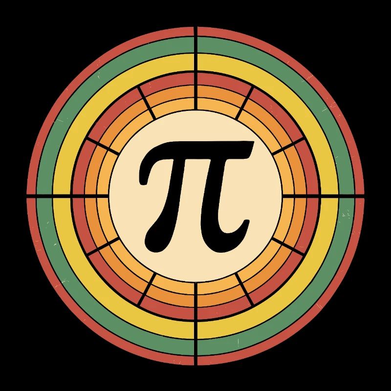 Retro Style Pi Tag Geometric Pattern Art