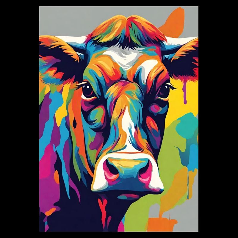 Crâne de vache coloré