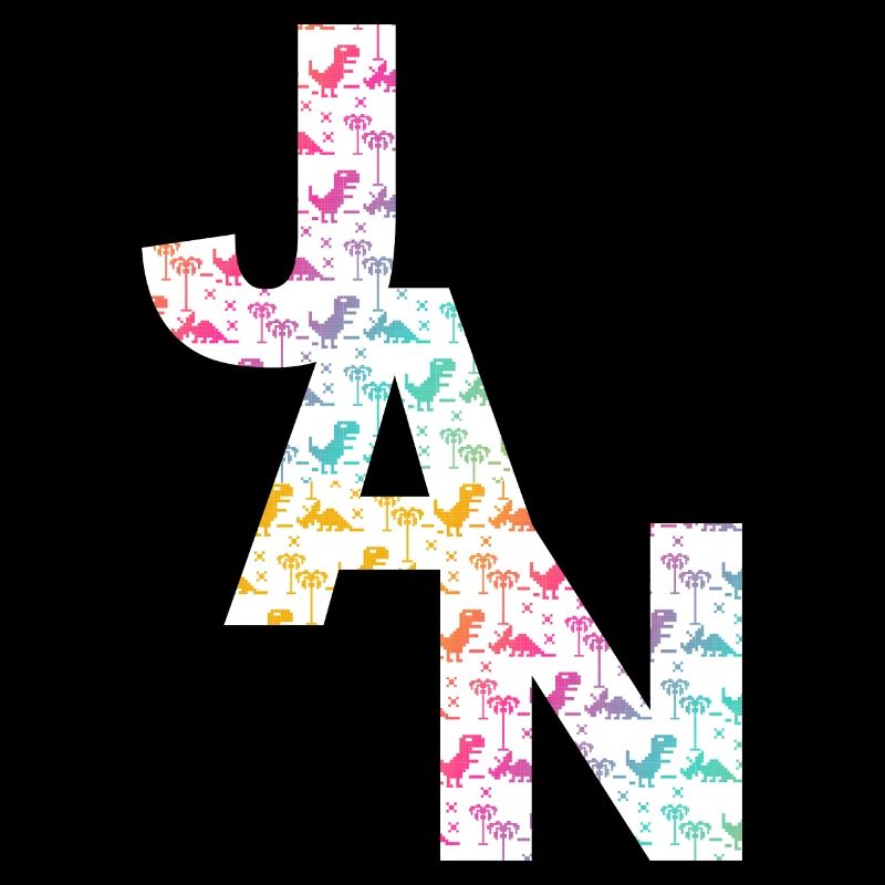 JAN - Beautiful boy name with dinosaur