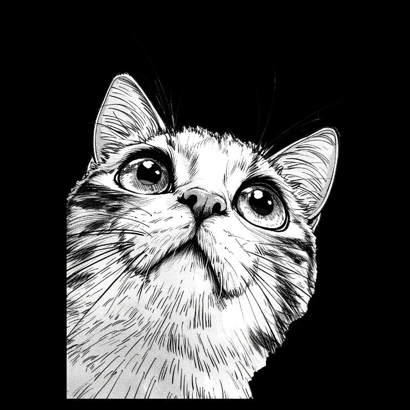 Chat Mickey Noir et Blanc