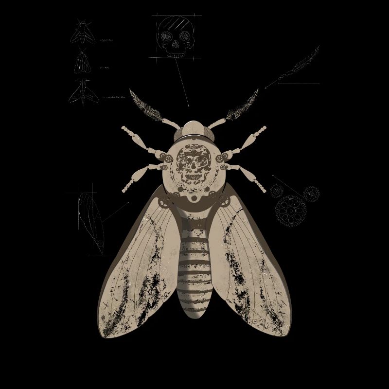 Anatomie du papillon de nuit du crâne