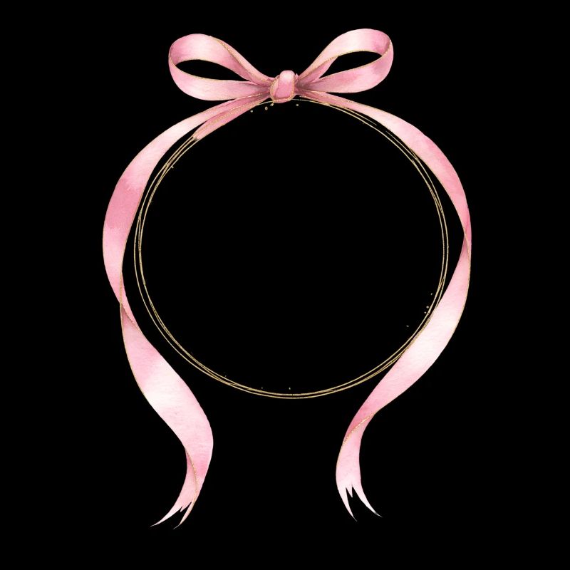 Bow Circle Pink Gold Customizable