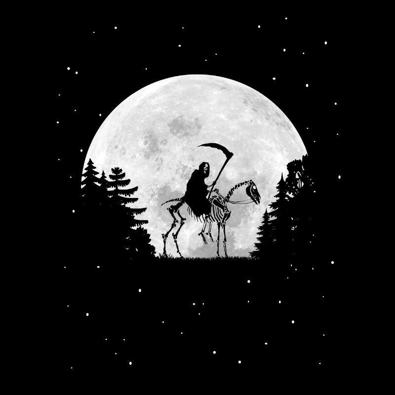 Grim Reaper with Cowl and Skull - Full Moon