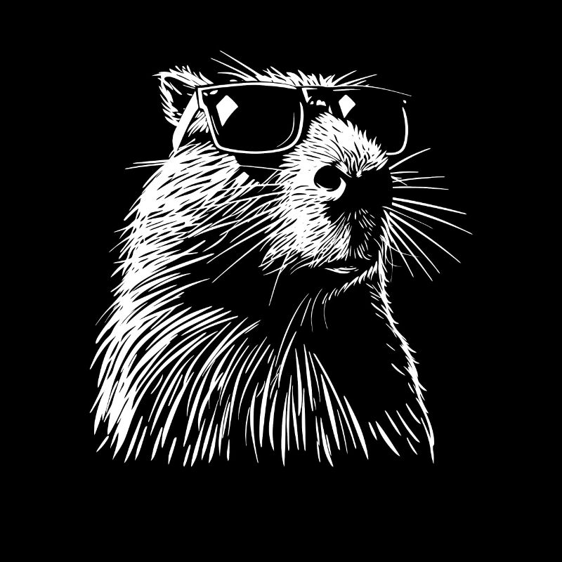 Cooles Capybara - Zeichnung Silhouette