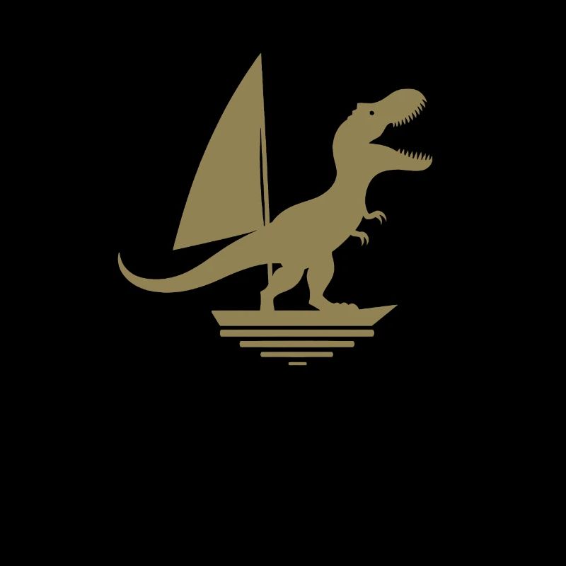 Dinosaurier T-Rex Segelboot Silhouette minimalisti