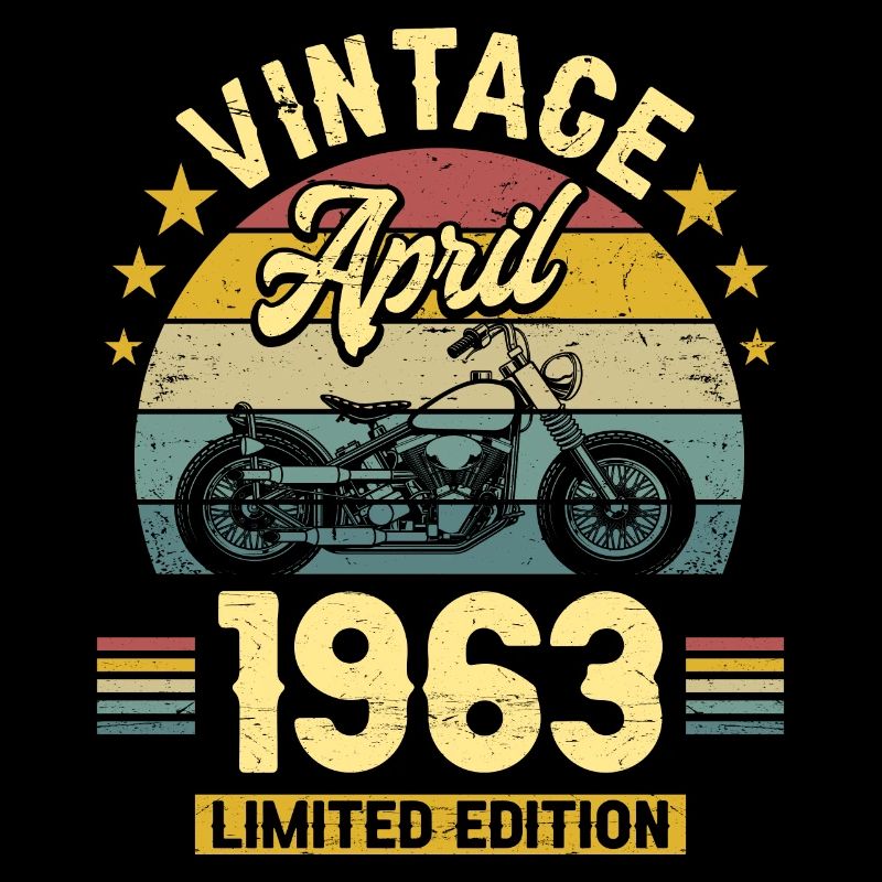 Oldtimer-Biker geboren April 1963 60-jähriges Jubiläum