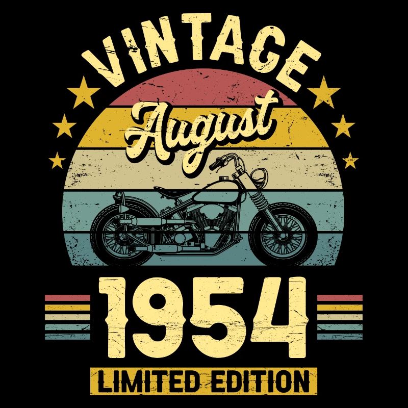 Biker 70 Year Old 1954 August Anniversary