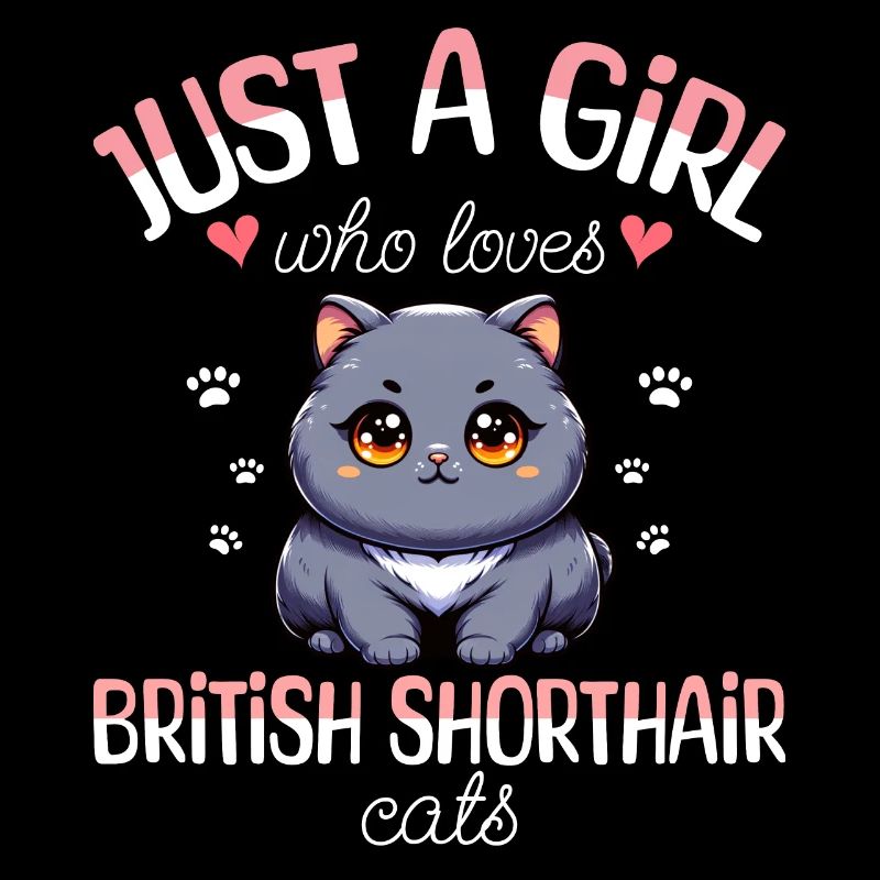 Mädchen Liebt Katze Britisch Kurzhaar