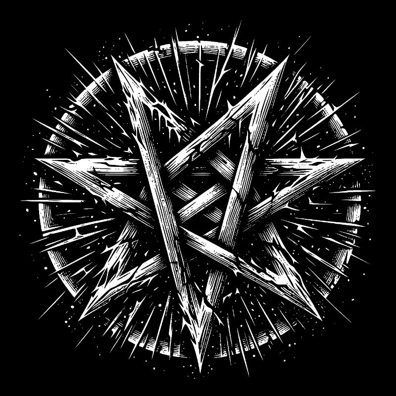 Zerrissenes Pentagramm Okkultes Zeichen