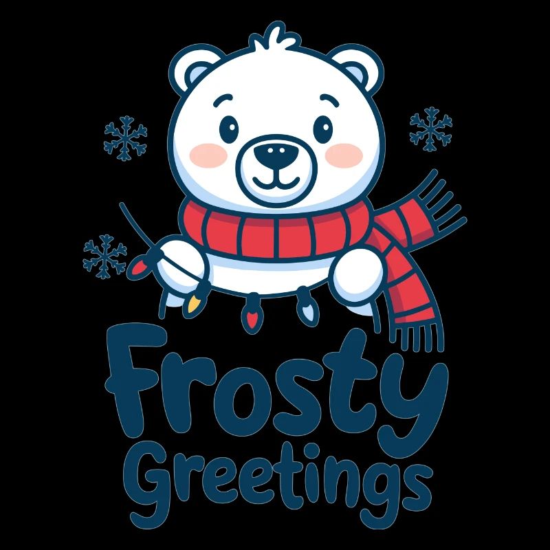 Frostige Grüße – Eisbär mit Lichterkette