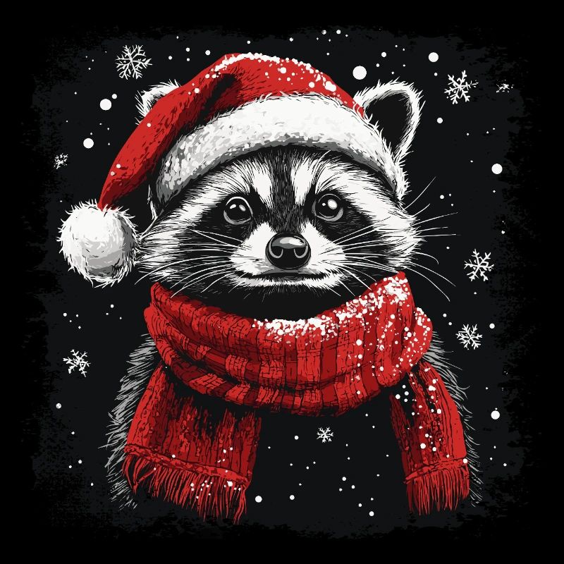 Christmas raccoon