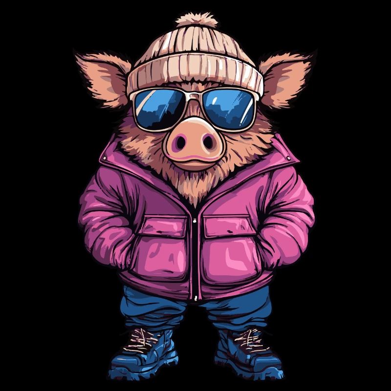 Cochon Hiver Bande Dessinée Sanglier