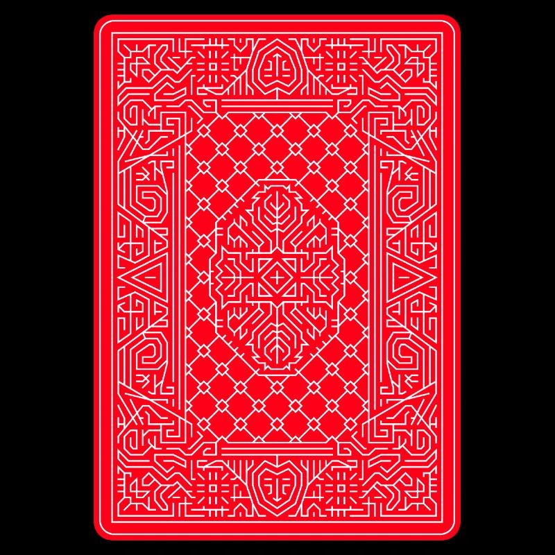 Geometric Playing Card Vector Art Red