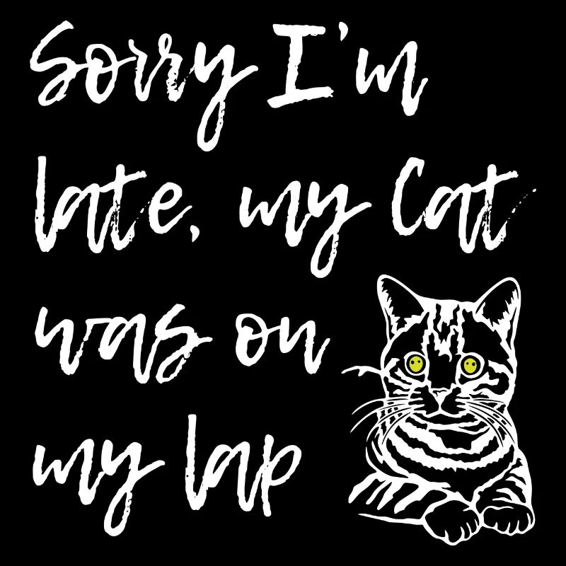 Désolé que le chat soit sur les genoux