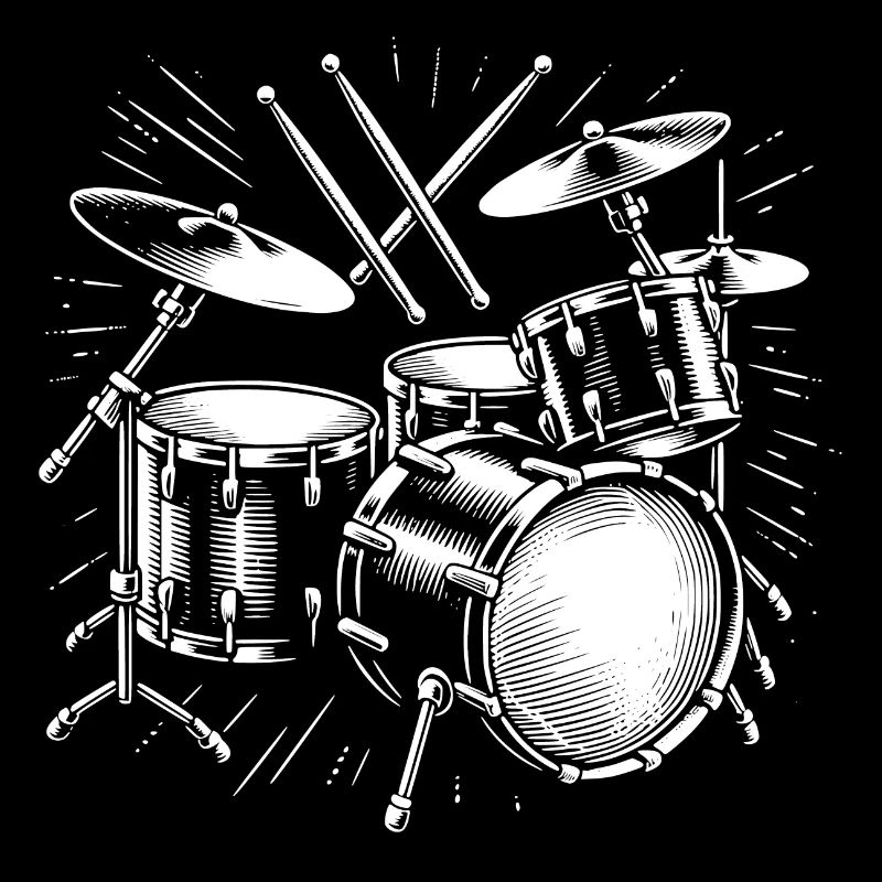 Le batteur de batterie du groupe de rock Destroy Silence.