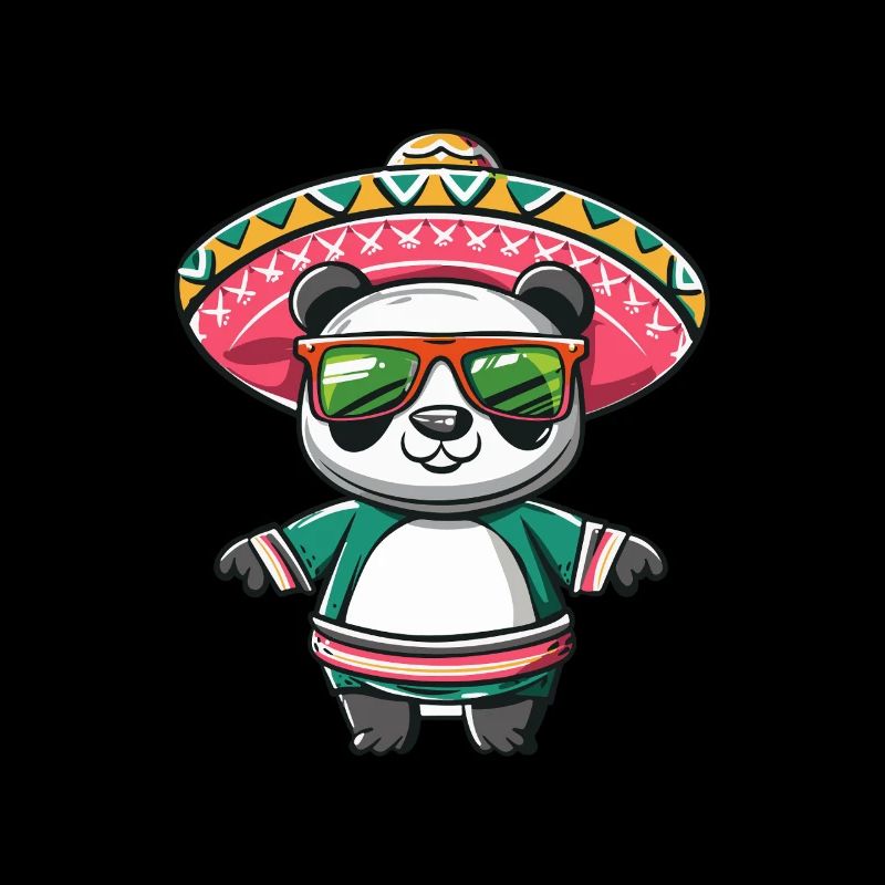Panda Bande Dessinée Drôle Sombrero