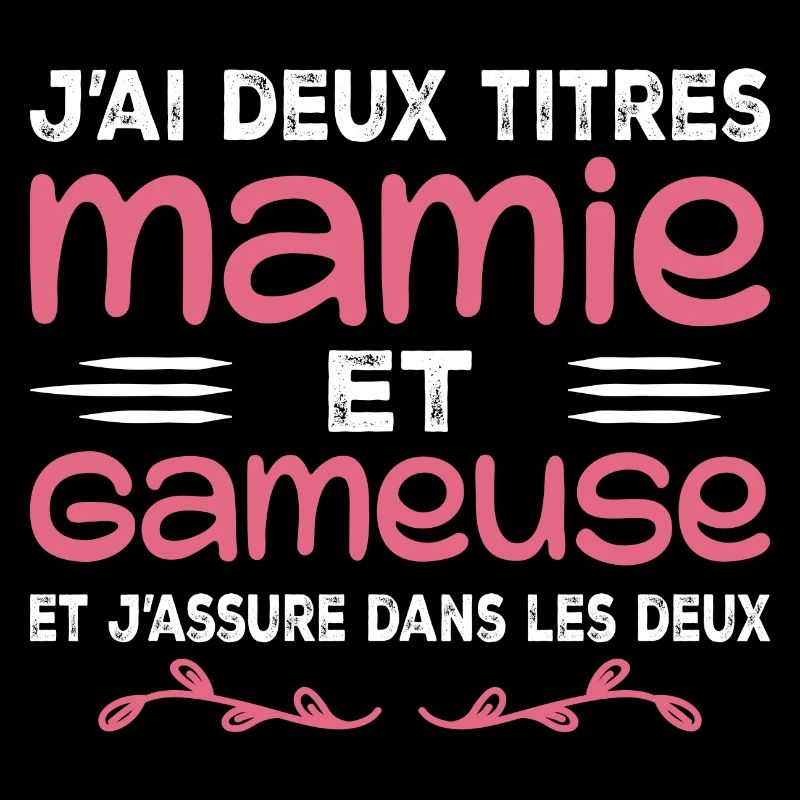 Zwei Titel Granny Gameuse | Geek | Großmutter