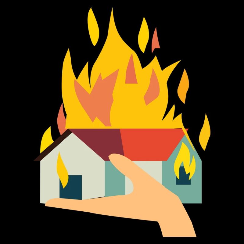 Burning house fire fire department