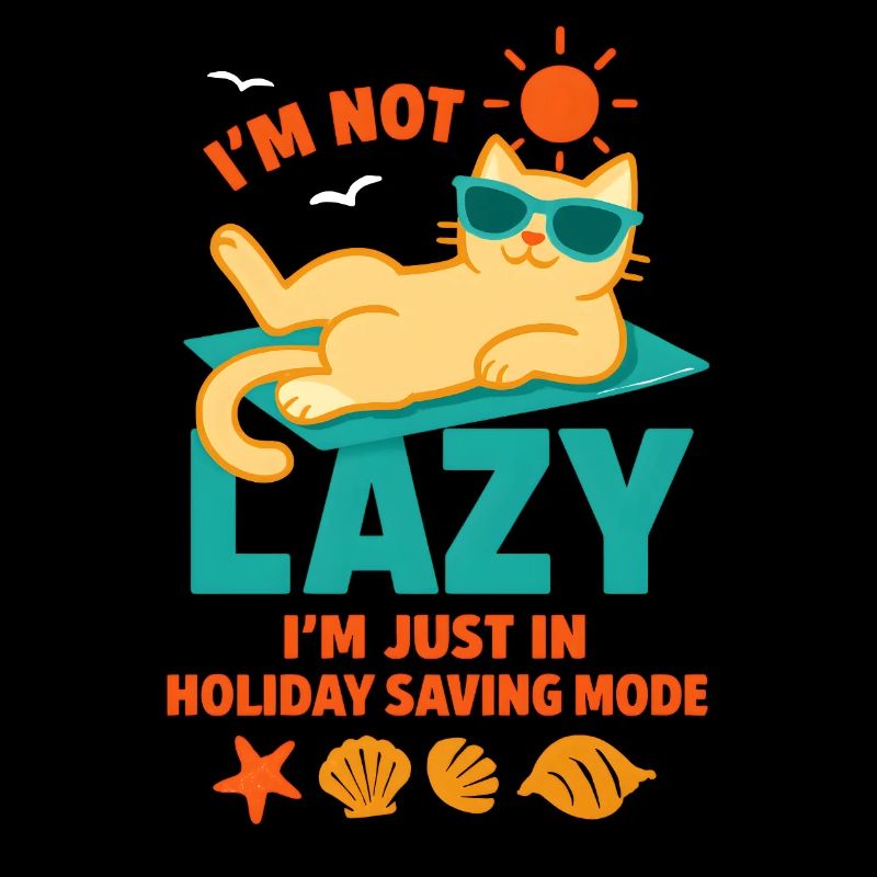 Lazy - Chat juste en mode économie vacances