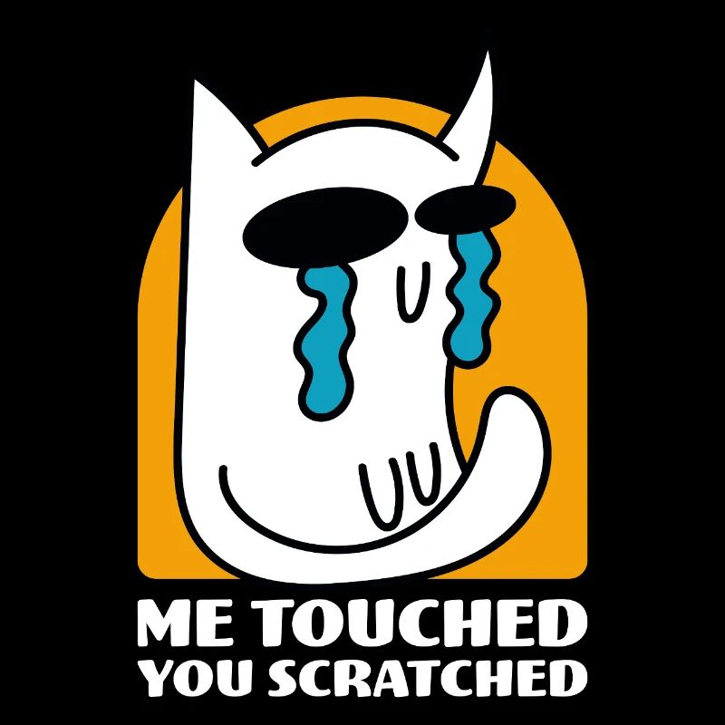Moi Touché Vous Rayé Drôle De Chat Dessin Animé