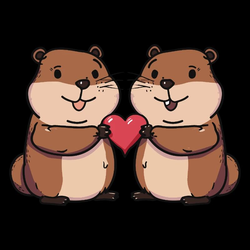 Beaver Couple Valentine's Day