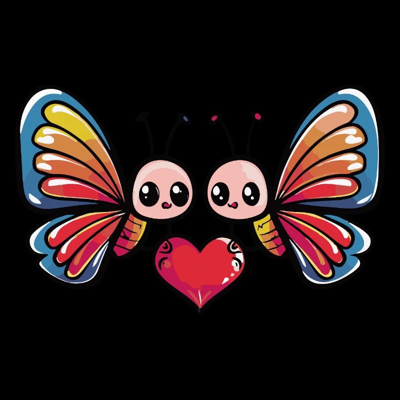 Couple Papillon Saint-Valentin