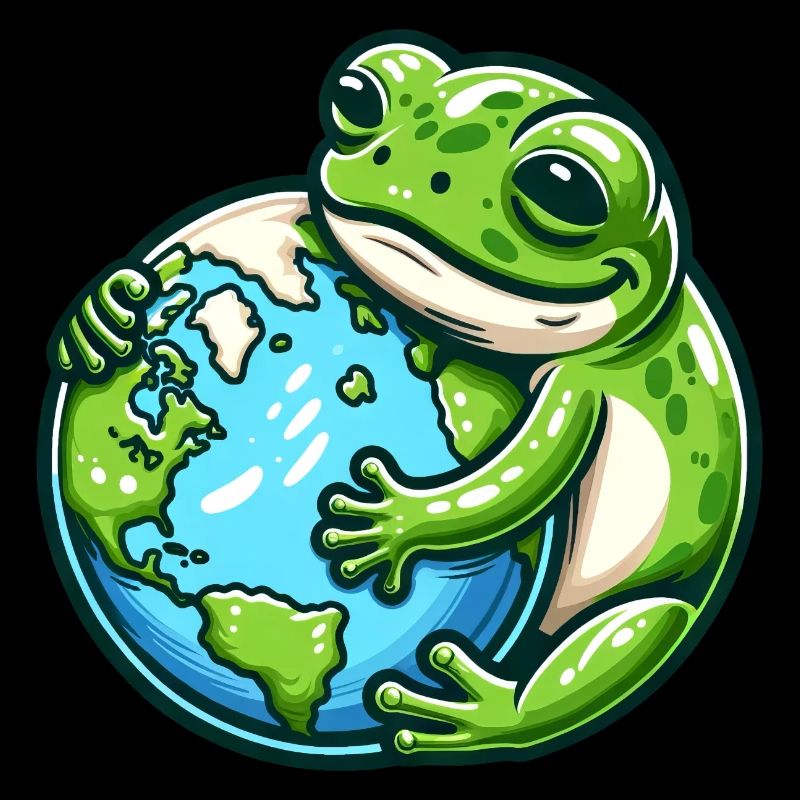 Frosch Umarmt die Erde: Tag der Erde