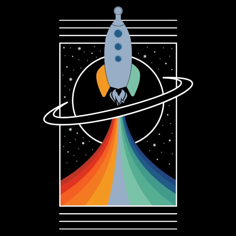 Fusée (Coloré, Contour)