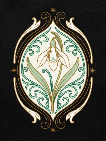 Jugendstil Iris Ornament