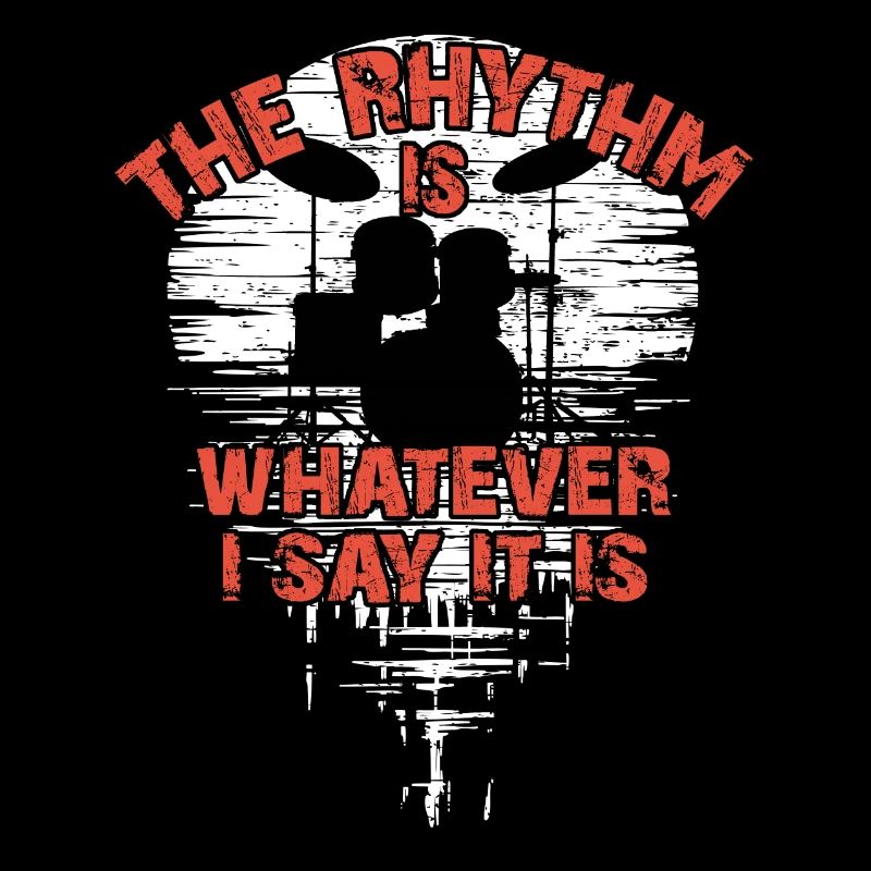 Drumset Silhouette mit Spiegelung lustiger Spruch