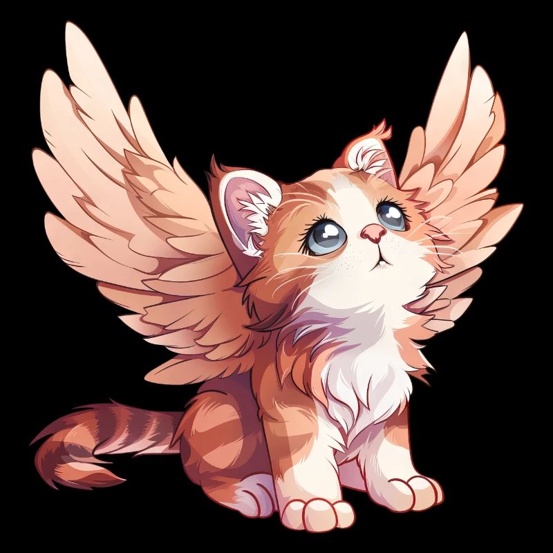 Conception de bande dessinée d’ange chat mignon