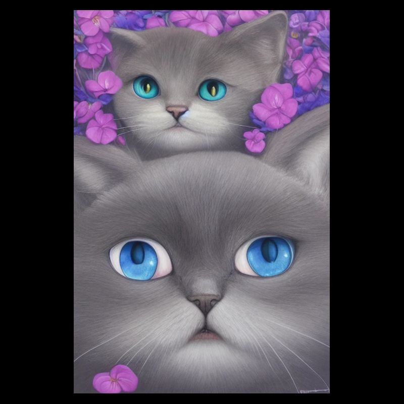 Maman chat avec bébé chat