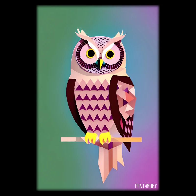 Eule Wütend Polygon Waldtier Wildnis Vogel Nacht